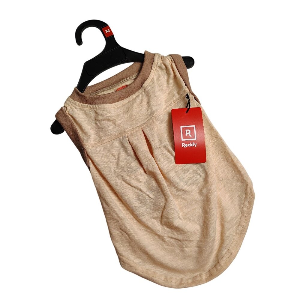 Reddy Dog Medium Lightweight Pleated Tank Top In Beige With Recycled Material
